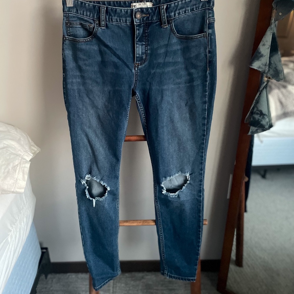 Free People Distressed Skinny Jean